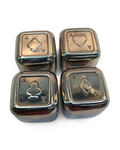 Load image into Gallery viewer, Playing Card Suits Ice Cubes - 4 Pieces Stainless Steel
