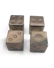 Load image into Gallery viewer, Dice Ice Cubes - 4 Pieces Stainless Steel
