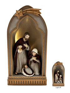 HOLY FAMILY ARCH NATIVITY SCENCE RESIN