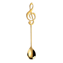 Load image into Gallery viewer, Treble Clef Spoon Gold Set of 2
