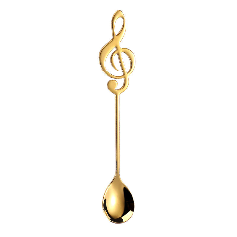 Treble Clef Spoon Gold Set of 2