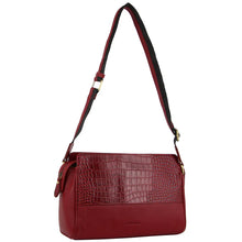 Load image into Gallery viewer, PIERRE CARDIN CROC-EMBOSSED LEATHER CROSS-BODY BAG
