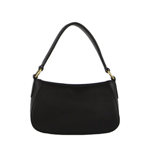 PIERRE CARDIN LADIES LEATHER FLAP OVER BAG - BLACK