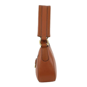 PIERRE CARDIN LADIES LEATHER FLAP OVER BAG - COGNAC