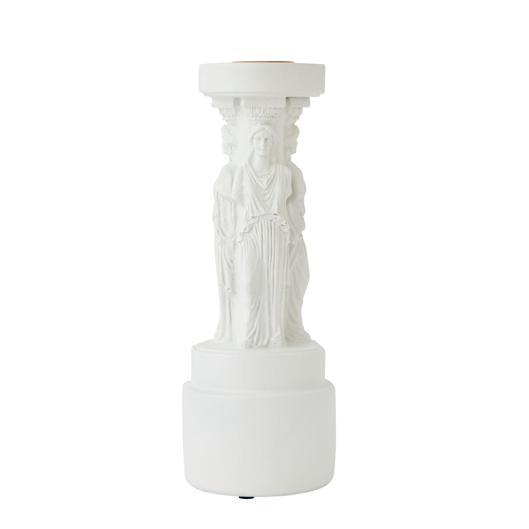 Classical Renaissance Style Deity Candle Holder - White