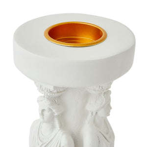 Classical Renaissance Style Deity Candle Holder - White