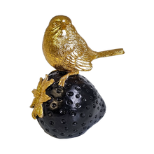 Load image into Gallery viewer, GOLD BIRD ON STRAWBERRY/RESIN
