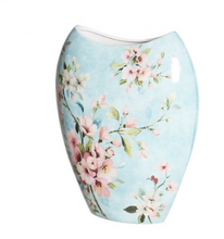 Load image into Gallery viewer, Fine Bone China wares - Peach Blossom Blue Vase
