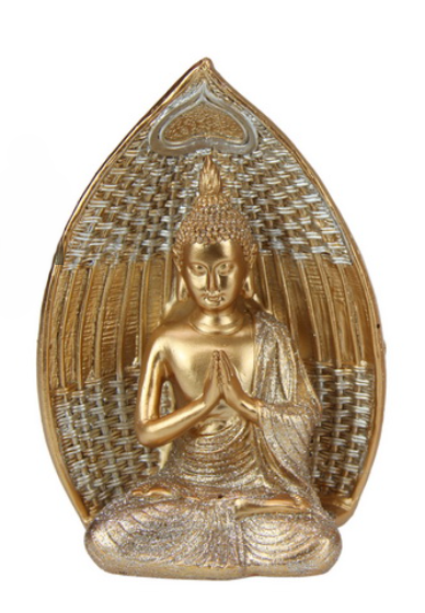 Gold Buddha in Rattan Leaf