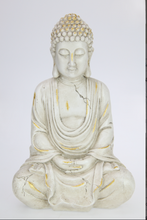 Load image into Gallery viewer, White &amp; Gold Brushed Rulai Decor Buddha

