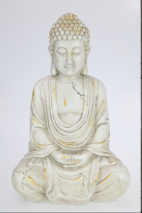 White & Gold Brushed Rulai Decor Buddha