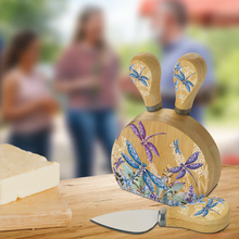 Load image into Gallery viewer, Lisa Pollock lavender dragonflies  Magnetic Knife Block Set
