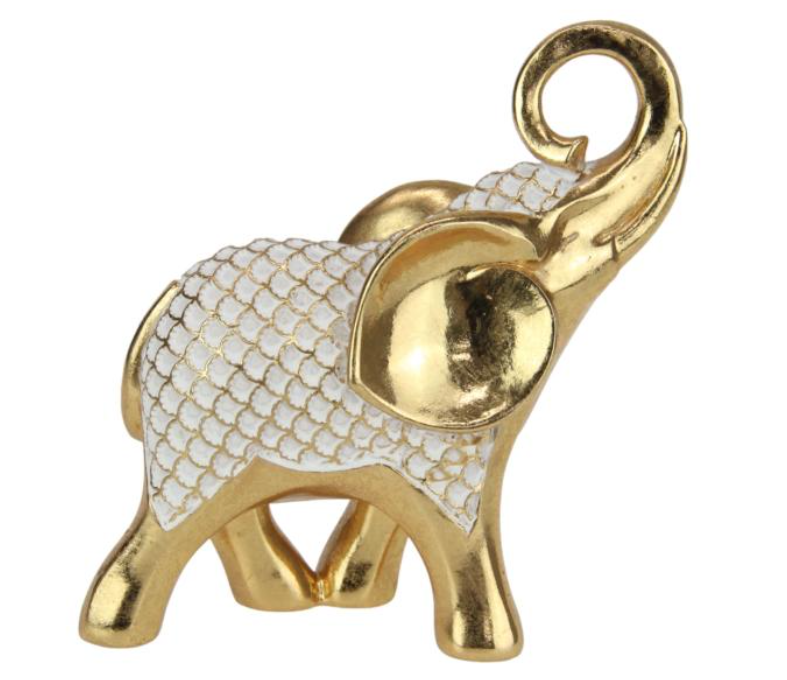 Gold Elephant with Lotus Pattern