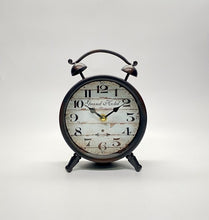 Load image into Gallery viewer, Classical Metal Two-Bell Black Table Clock, Mute Mode.
