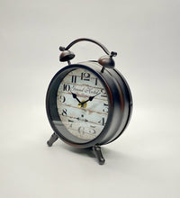 Load image into Gallery viewer, Classical Metal Two-Bell Black Table Clock, Mute Mode.
