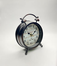 Load image into Gallery viewer, Classical Metal Two-Bell Black Table Clock, Mute Mode.
