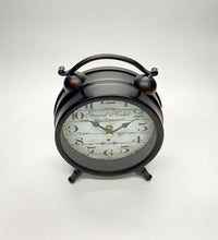 Load image into Gallery viewer, Classical Metal Two-Bell Black Table Clock, Mute Mode.
