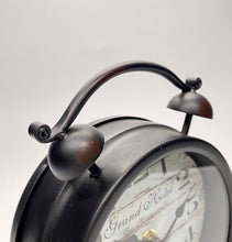 Load image into Gallery viewer, Classical Metal Two-Bell Black Table Clock, Mute Mode.
