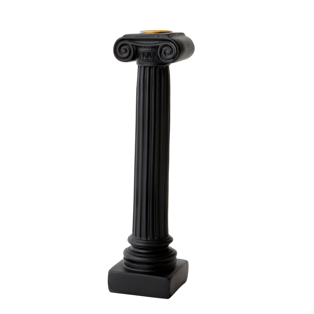 Classical Renaissance Pillar Candle Holder - Black