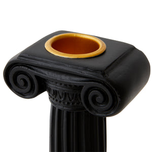 Classical Renaissance Pillar Candle Holder - Black