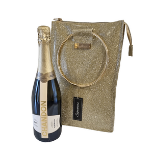 WINE COOLER BAG GOLD SHIMMER