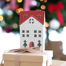 Load image into Gallery viewer, Christmas Red Light Up Ceramic House
