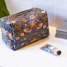Load image into Gallery viewer, William Morris at Home Strawberry Thief Lrg Toiletry Bag Blue

