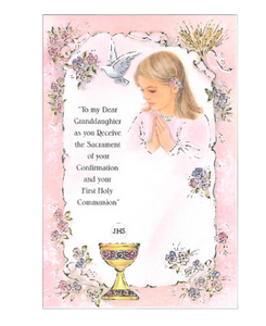 To My Granddaughter On Confirmation & Communion Card