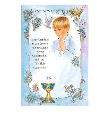 To My Grandson On Confirmation & Communion Card