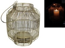 Load image into Gallery viewer, Gold Metal Decor Lantern/ candle holder
