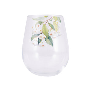 Wine Glass/Floral Stemless Wine Glass