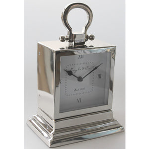 Stepped Silver Mantle Clock