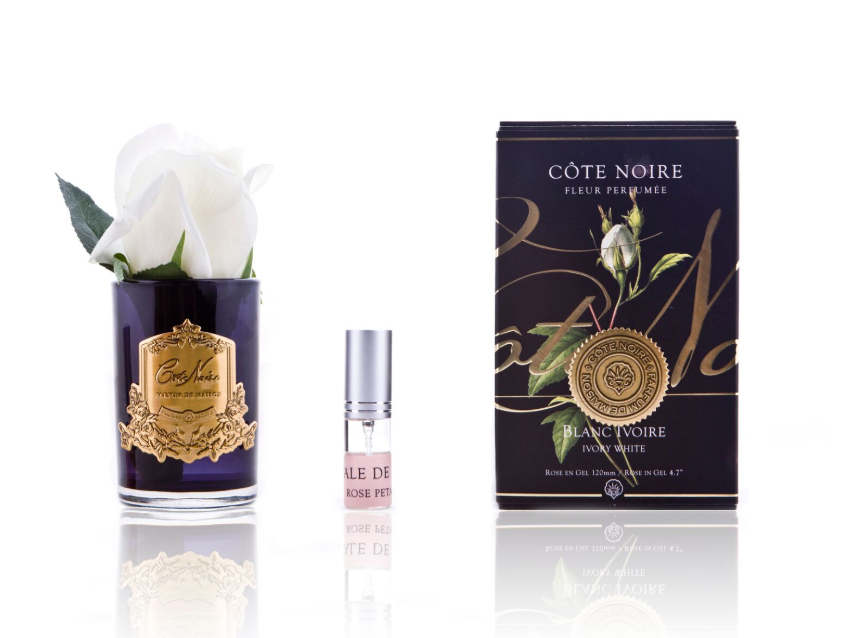 Côte Noire Perfumed Natural Touch Rose Bud in Black - Ivory White