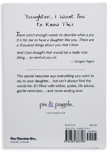 Daughter... I Want You to Know This by Douglas Pagel -Hardcover gift book