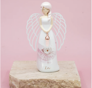 'Love' Rose Quartz Crystal | Angel Figurine