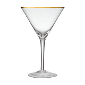 Chloe Gold Trim Martini Glass