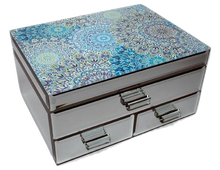 Load image into Gallery viewer, Blue Boho Ocean Grand Jewellery Box
