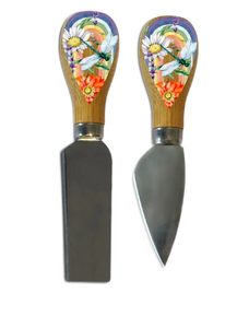 Lisa Pollock Cheese Knives-Wildflower Rainbow