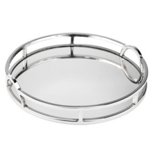 Load image into Gallery viewer, Silver Round Arch Handle Mirrored Tray
