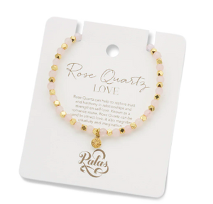 Palas Rose Quartz 'Aura of Gold' Gem Bracelet