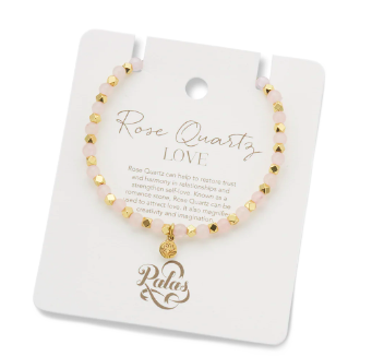 Palas Rose Quartz 'Aura of Gold' Gem Bracelet