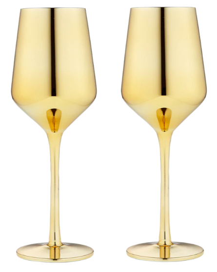Aurora Wine Glass  gold- Set of 2