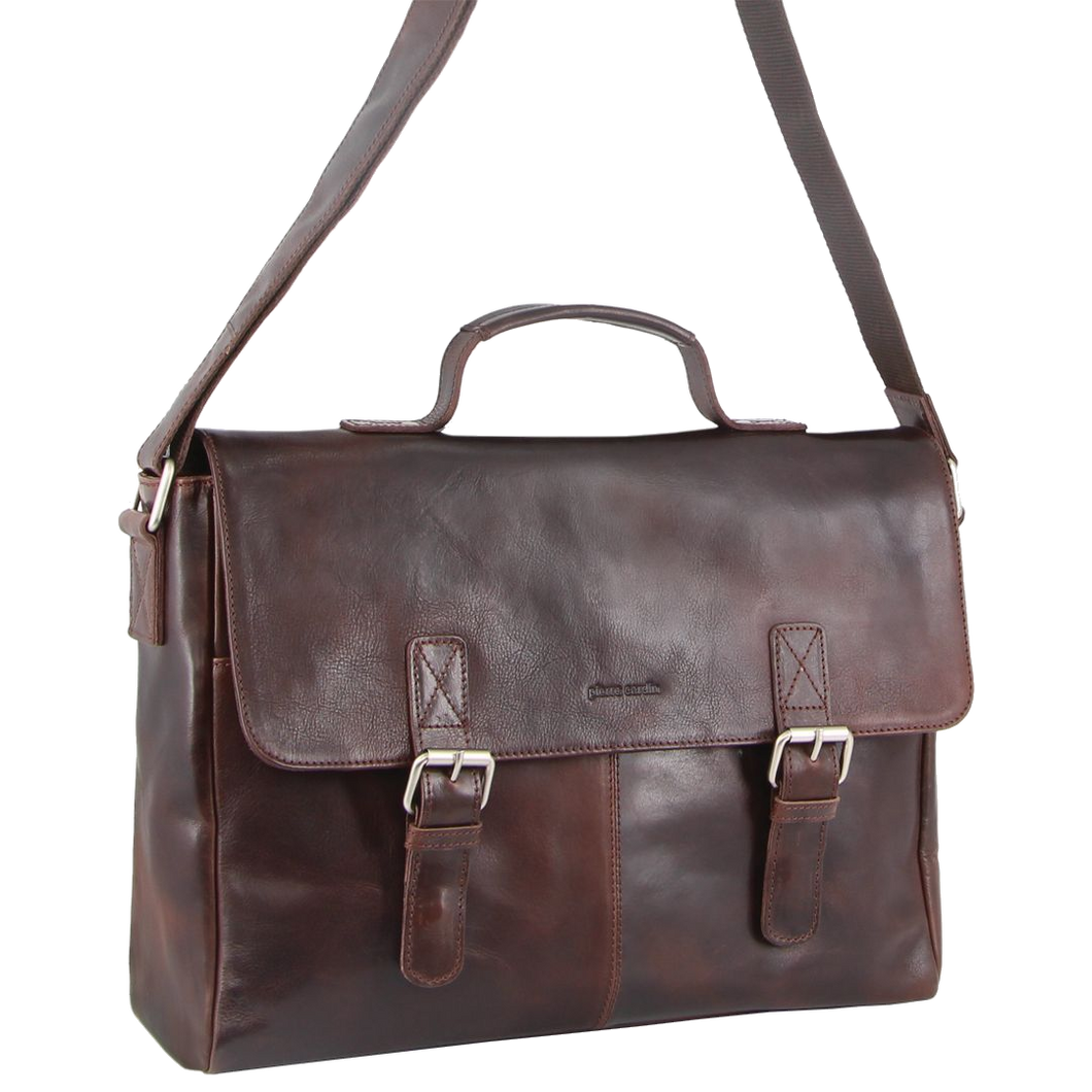 Pierre Cardin Rustic Leather Computer Bag