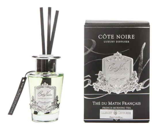 COTE NOIRE 90 ML DIFFUSER SET - FRENCH MORNING TEA - SILVER